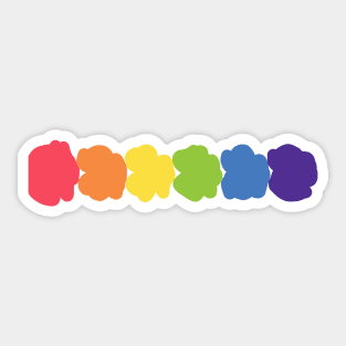 Six Rainbow Colored Blobs Sticker